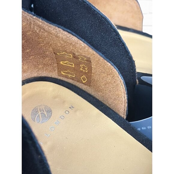 Fly London Women's Size 38 D'Orsay Block Heels Black Suede‎ Ankle Lace Tie Up - Picture 11 of 12